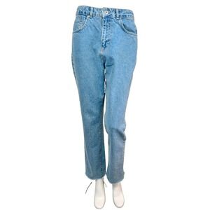 Ragged Jeans Size 30 Denim Blue Frayed Hem High Waist Relaxed VGUC